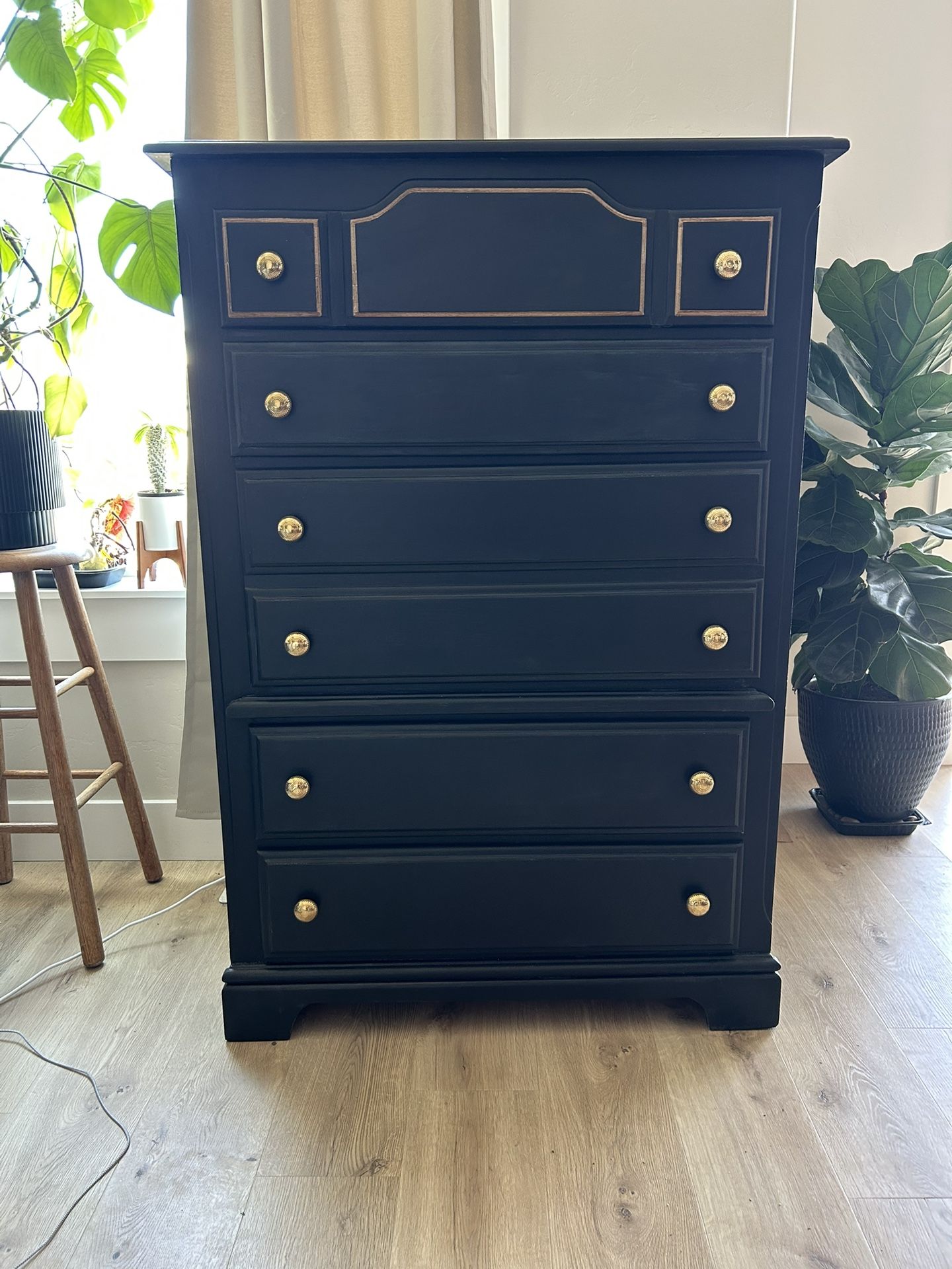 Refinished 5 Drawer Dresser Solid Wood