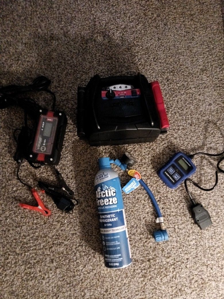 All New Portable Car Jump Start, Battery Charger, Ac Refill, Odo Reader