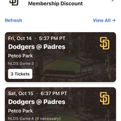 Friday Night 11/14/22 San Diego Padres Tickets Vs La Dodgers Game 4 Home Game 1 Gallagher Square