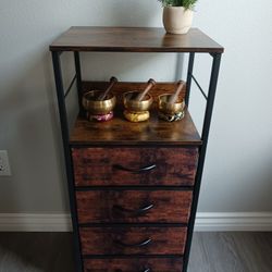 Tall Side Table, 4 Drawer