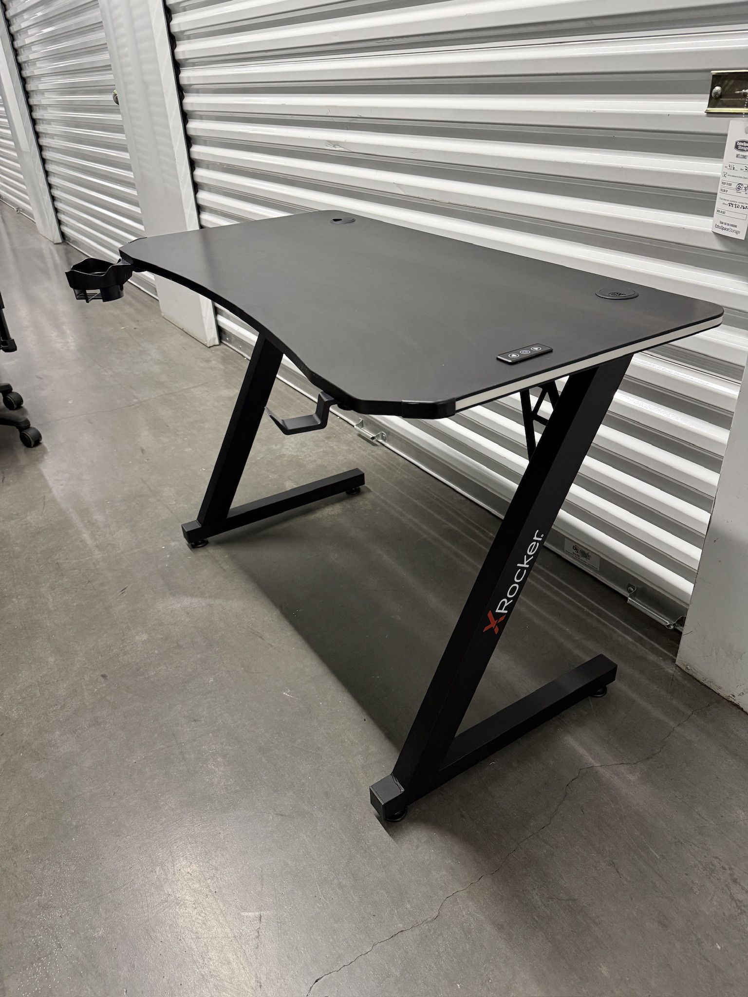 Gaming Desk with Cup & Headphone Holder 