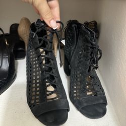 Lace Up Black Heel 
