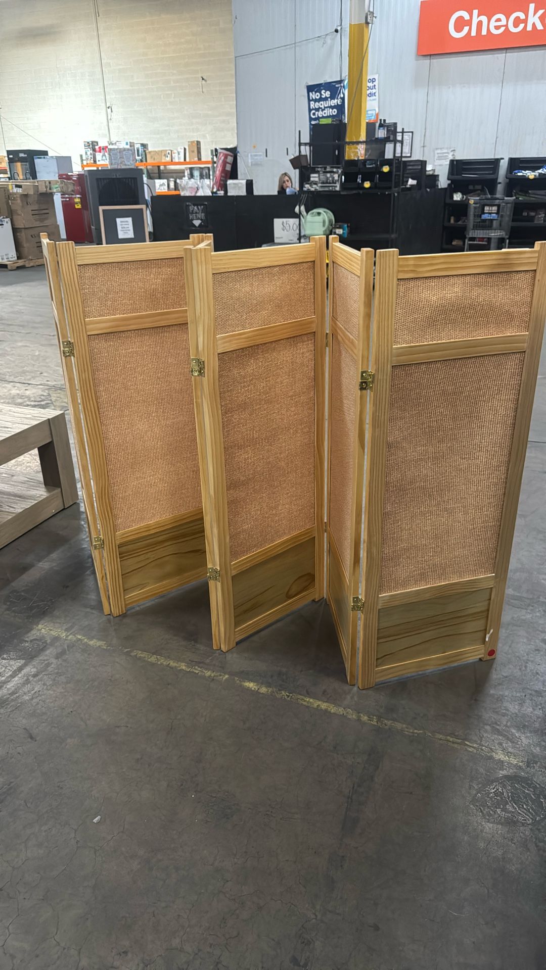 Oriental Furniture 4 ft. Tall Jute Shoji S creen 6 panel natural color
