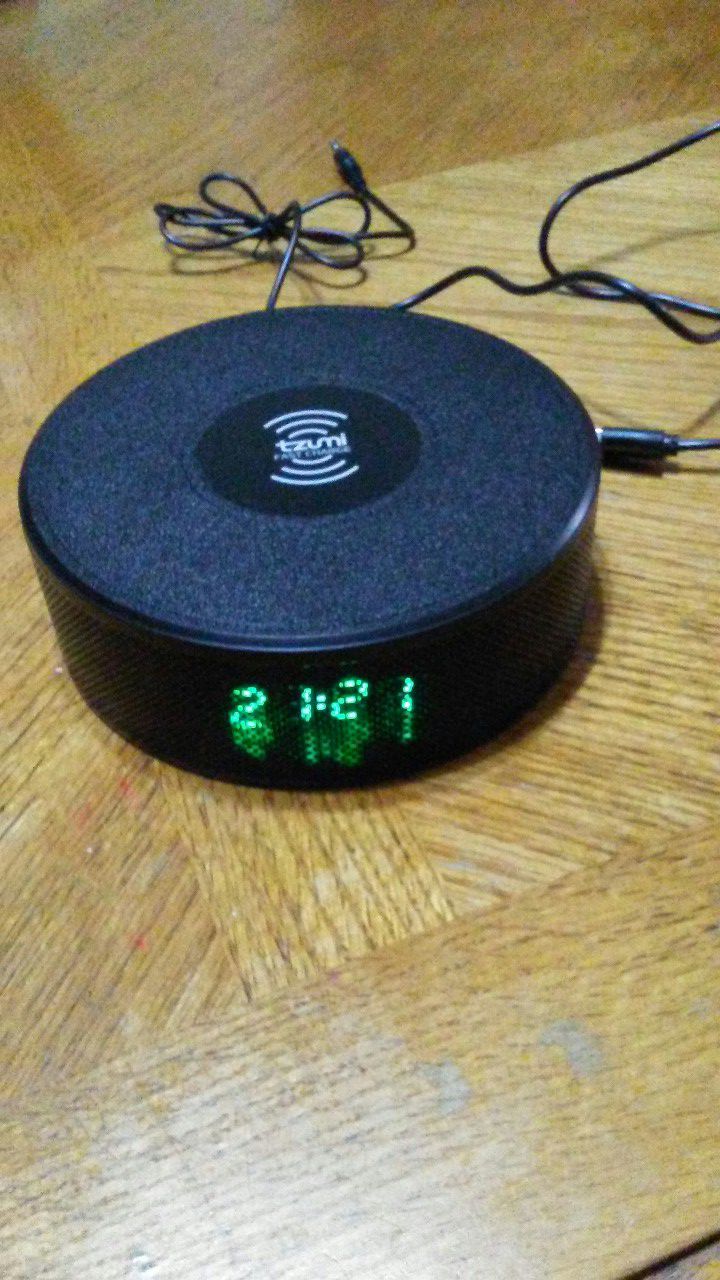 Fast wireless charger bluetooth clock, speaker & dock