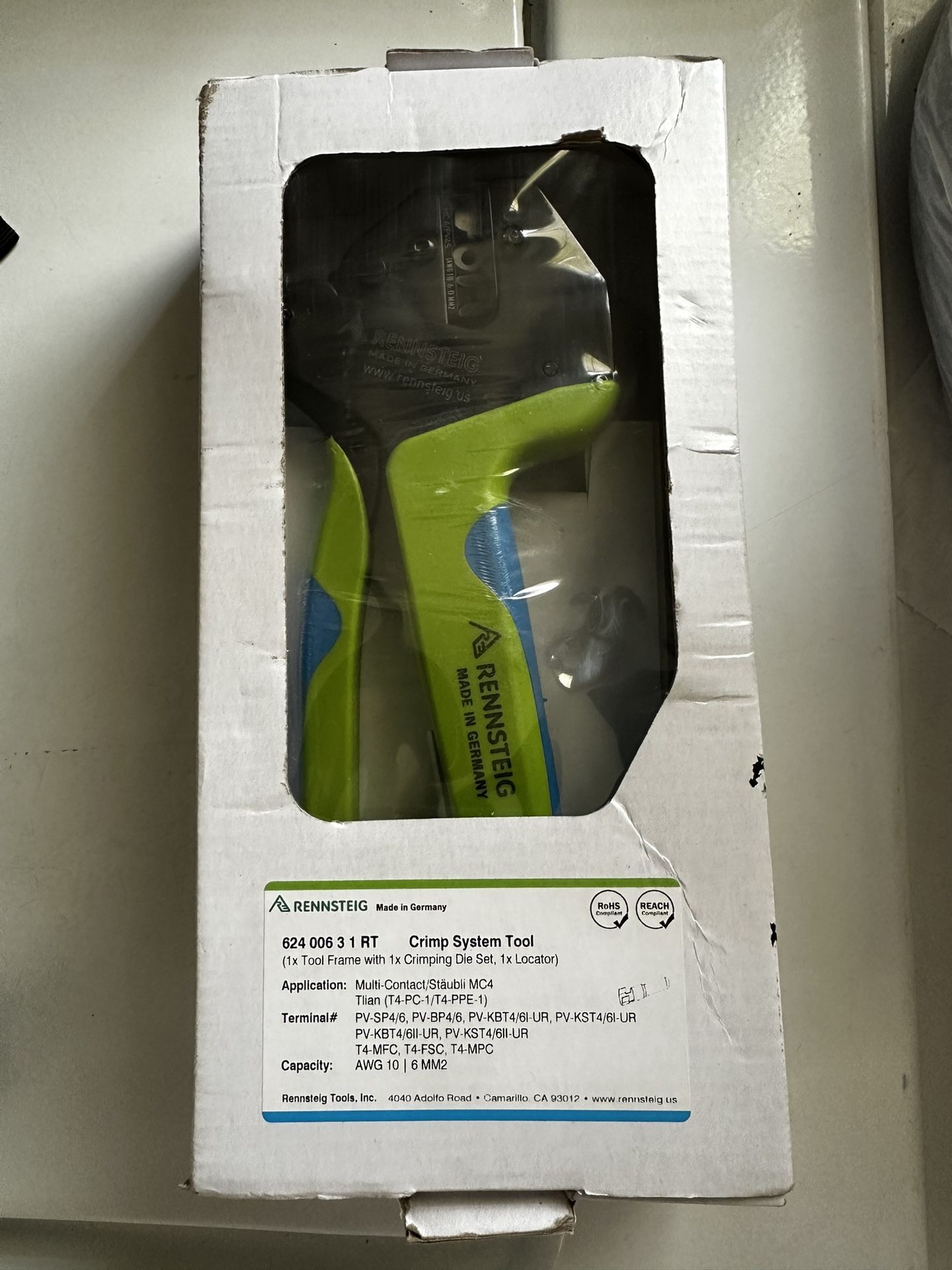 La herramienta multifunción original Rennsteig para cortar/pelar/engarzar de contactos Mc4 multicontacto de 10 AWG (Solarline 2)