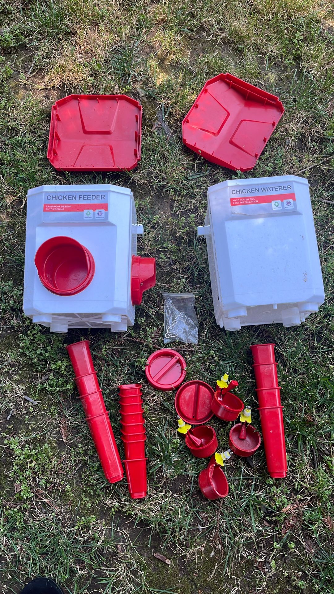 Chicken feeder and water