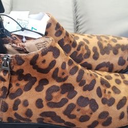Animal print ankle boots