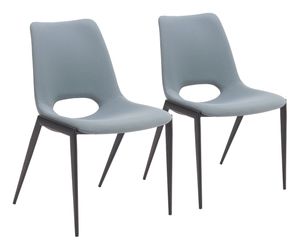 Desi Azure Gray Armless Dining Chair (Set of 2)