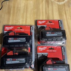 Milwaukee 6ah and 8 ah batteries new  6 ah $100 each both 6 ah  $180 (1) 8 ah $120 each  firm