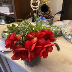 Artificial Flowers And Succulent Arrangement 