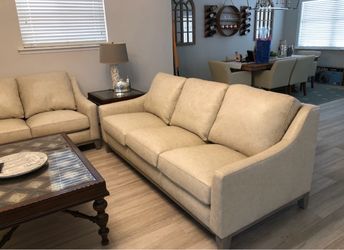 Beige Leather Sofa