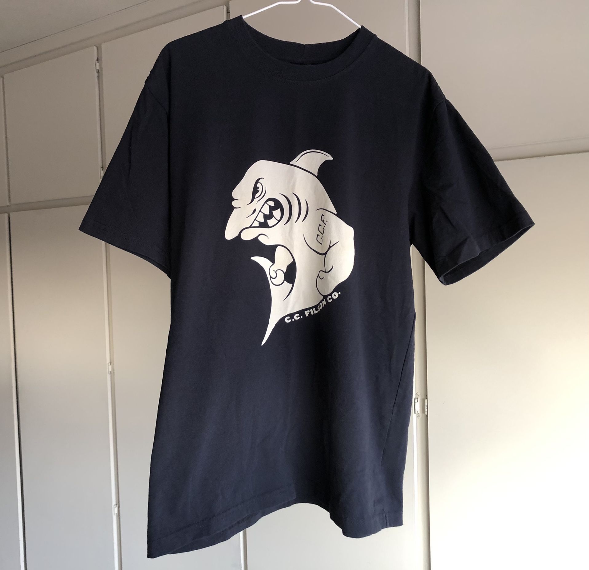 Filson C.C.F. Shark graphic shirt CCF Seattle Ballard Store printed excellent durable quality garment heritage an American Tradition graphic t-shirt u