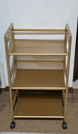 Metal 3 Shelf Gold Modern Rolling Cart/ Kitchen Dining Bar Serving Cart Storage Cart