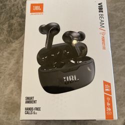 Black JBL Vibe Beam Wireless Earbuds