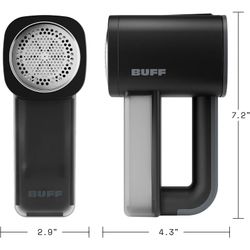  BUFF Rechargeable Fabric Shaver + Lint Remover for Sweaters, Blankets, and Furniture - Black, New
