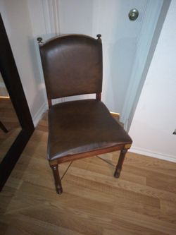Single, Brass & Leather Chair