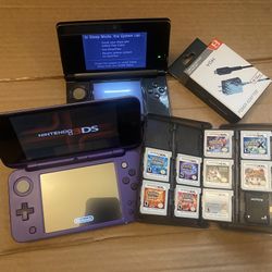 Two Nintendo 3ds w 9 Games 