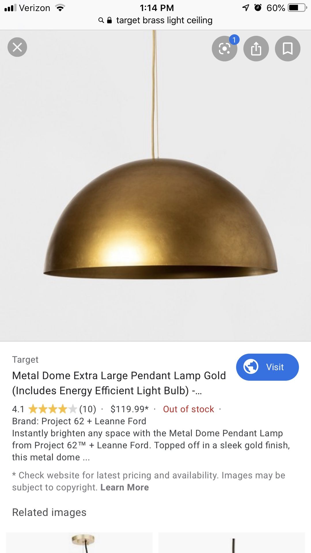 Target project 63 LeAnne Ford Gold Lamp