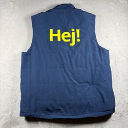 IKEA Logo Men’s Size XL Navy Blue Yellow Hej! Worker Employee Straight H #558