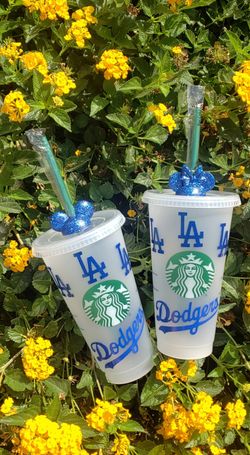 Mickey and Minnie Dodgers straw Toppers