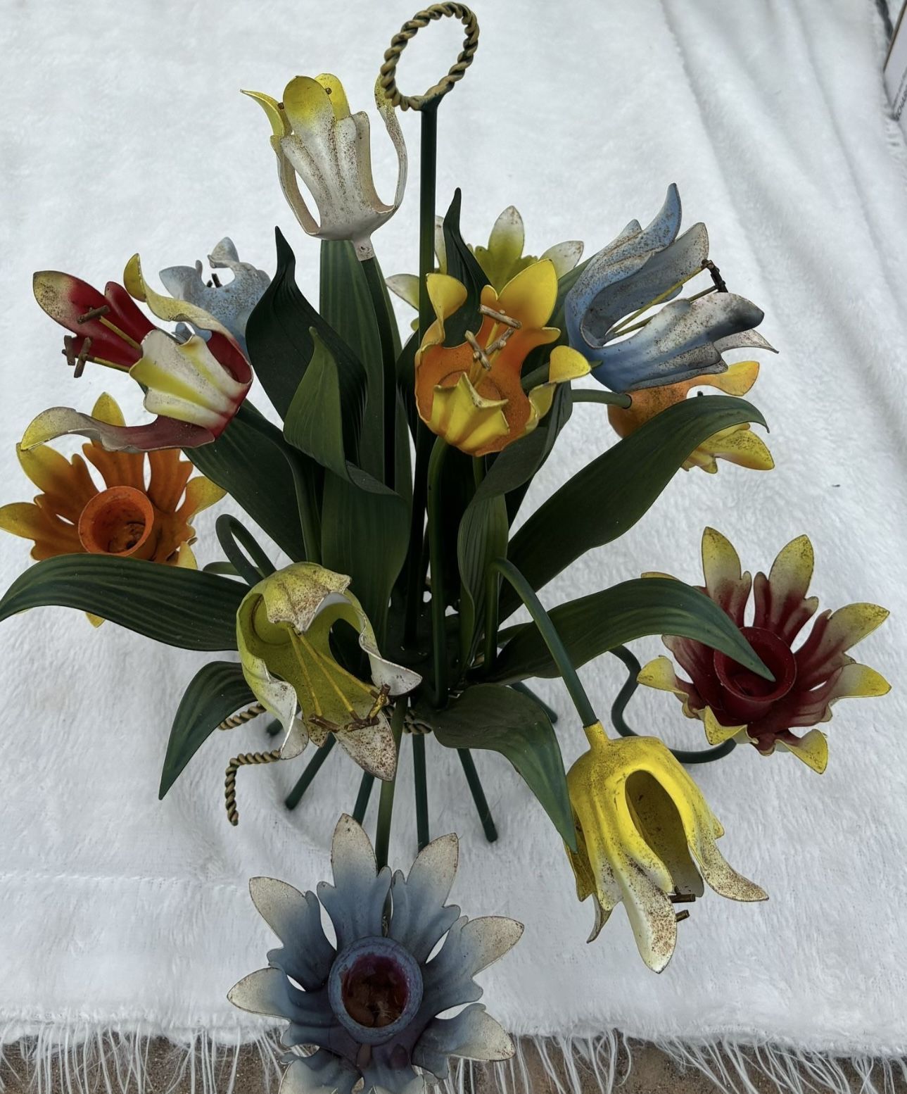 Petite Choses Tole- Painted Metal Candle Holder-decor