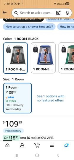KingCamp Shower Pop up Tent