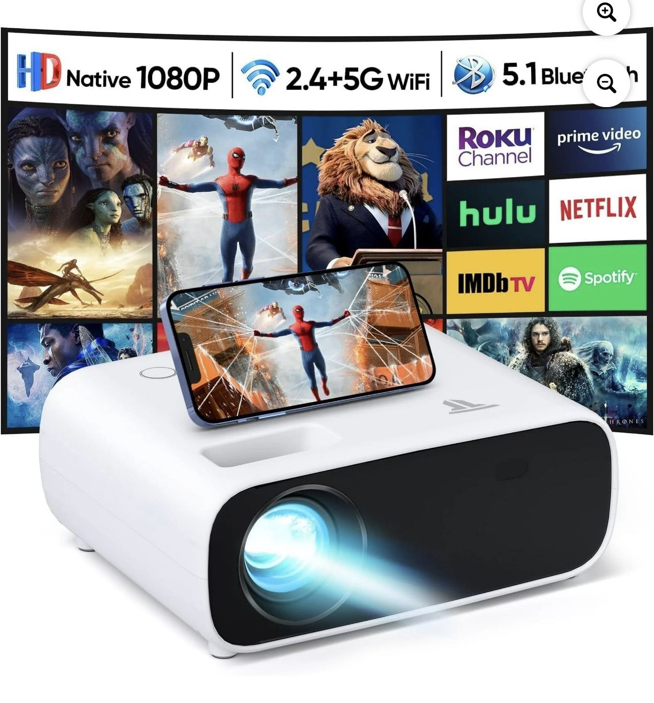 Brand-New AT-M269A HD WiFi Mini Projector – Sealed Box