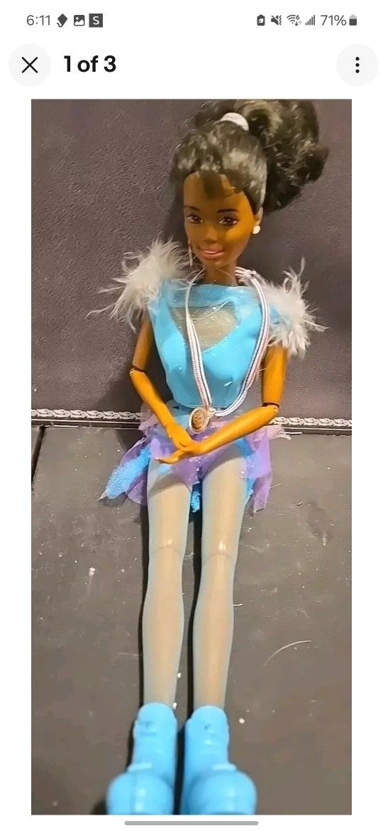 VINTAGE 1997 MATTEL BARBIE ~ USA OLYMPIC SKATER African American BARBIE Doll