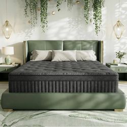 inight 12 Inch King Hybrid Mattress, Medium Firm Balanced Support with Nebulign Foam & Pocket Springs, Pressure Relief for Average Weight (130-230lbs)