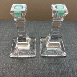 Tiffany & Co Candlestick Crystal Square Pillar (2)