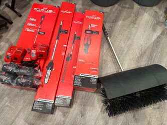 Milwaukee M18 Fuel weed eater with attachments, battery’s & chargers $1,200