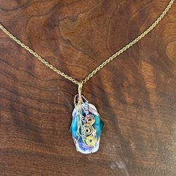 Turquoise, White, & Purple Necklace