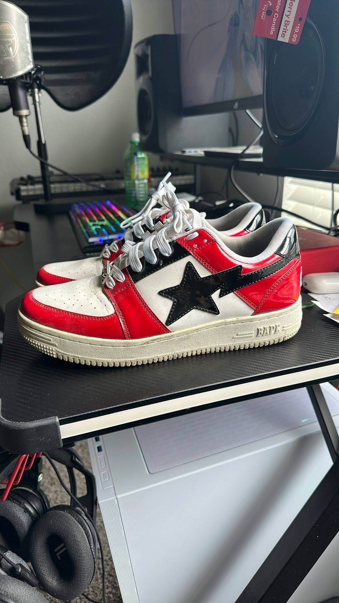 A Bathing Ape Bape Sta Low Red, White & Black