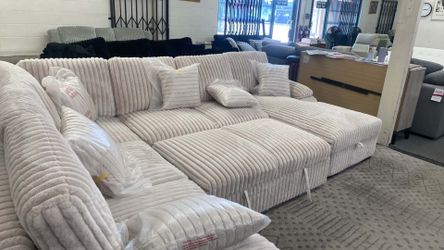New Sleeper Sectional Couch with Storage Chaise! Free Delivery 🚚!