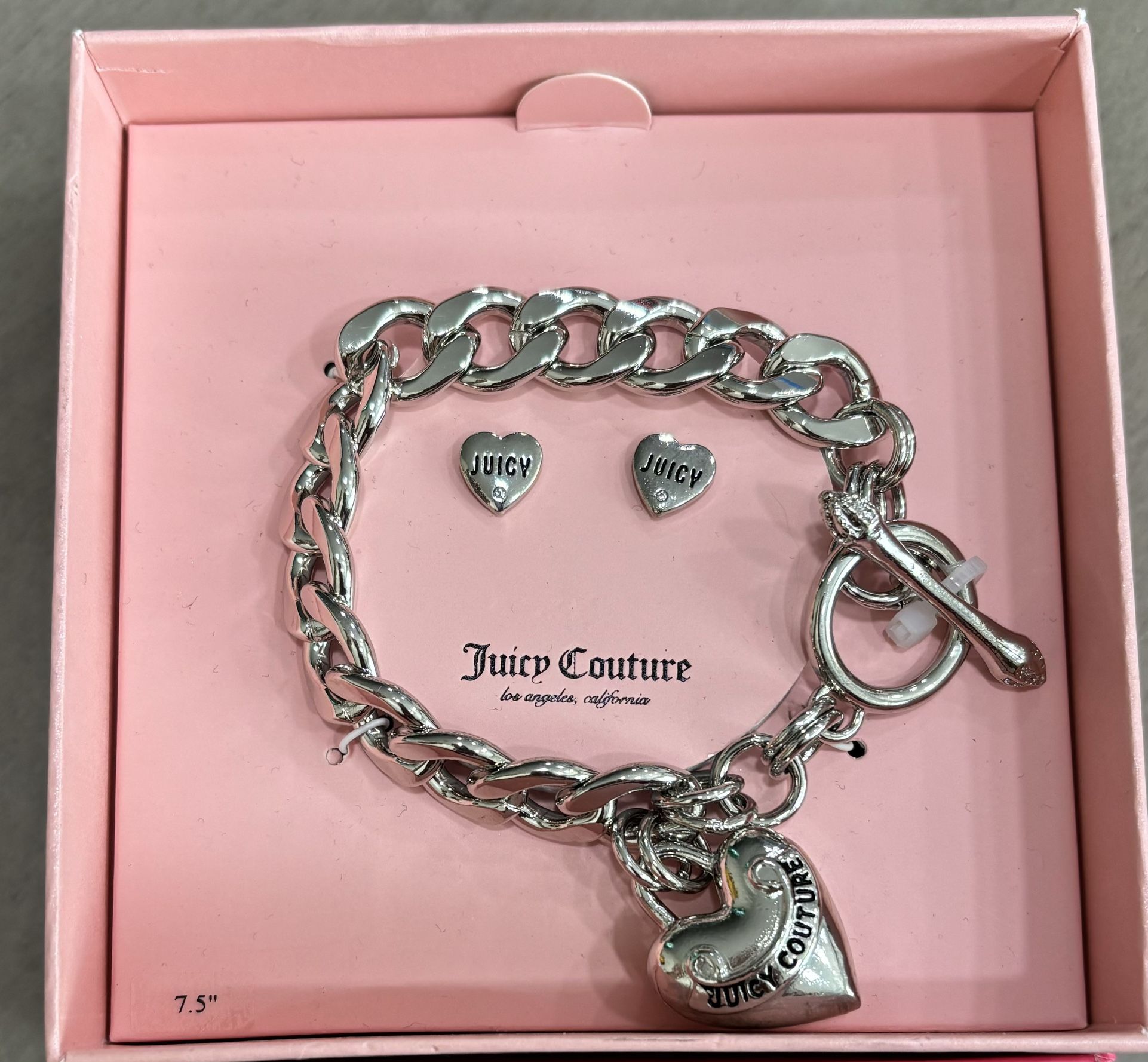 Chunky Heart Charm Bracelet