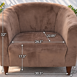Newport Coffee Brown Microfiber Club Accent Chair