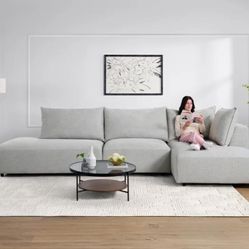 3 Piece Sectional Couch Light Gray