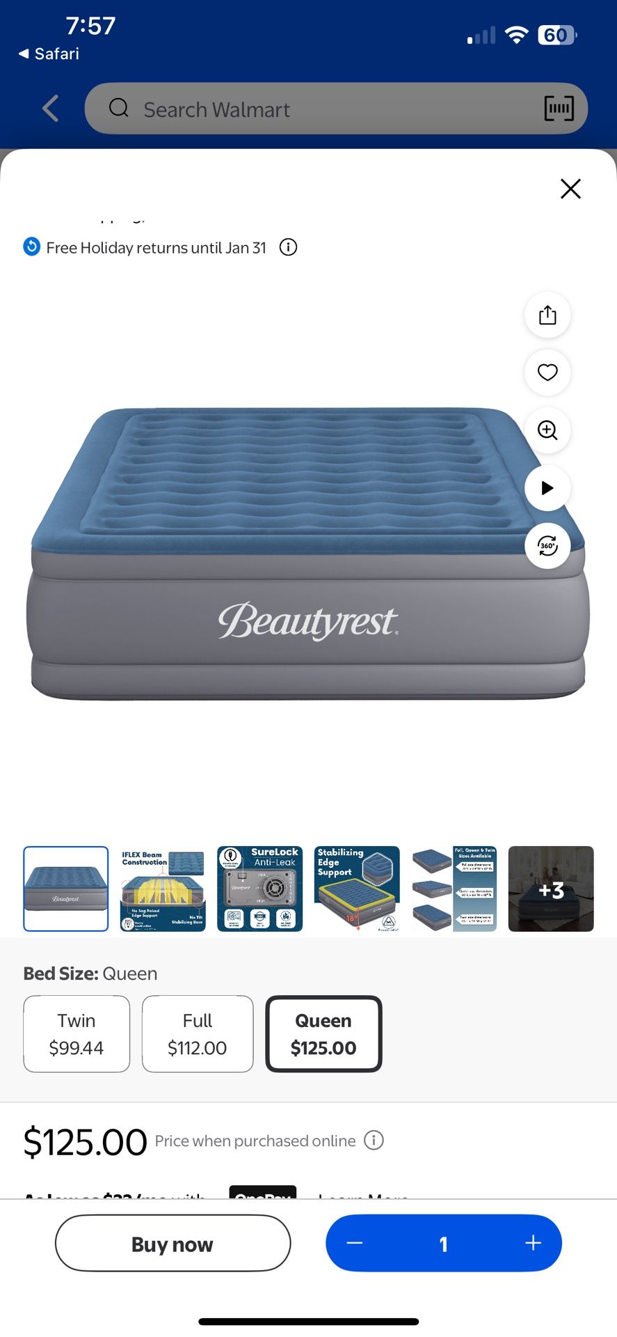 Queen air mattress