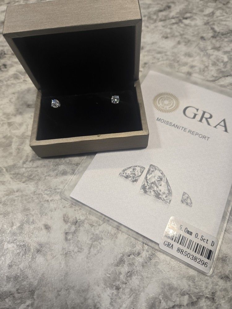 VVS1 Moissanite Earrings .5ct