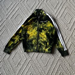 Palm Angels Tie Dye Yellow Chenille Full Zip Track Lightweight Men’s Jacket