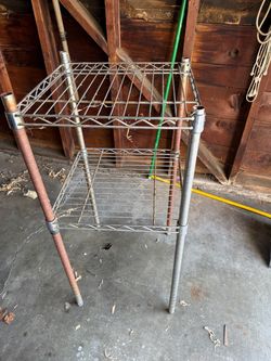 2-Tier Metal Wire Shelving Unit