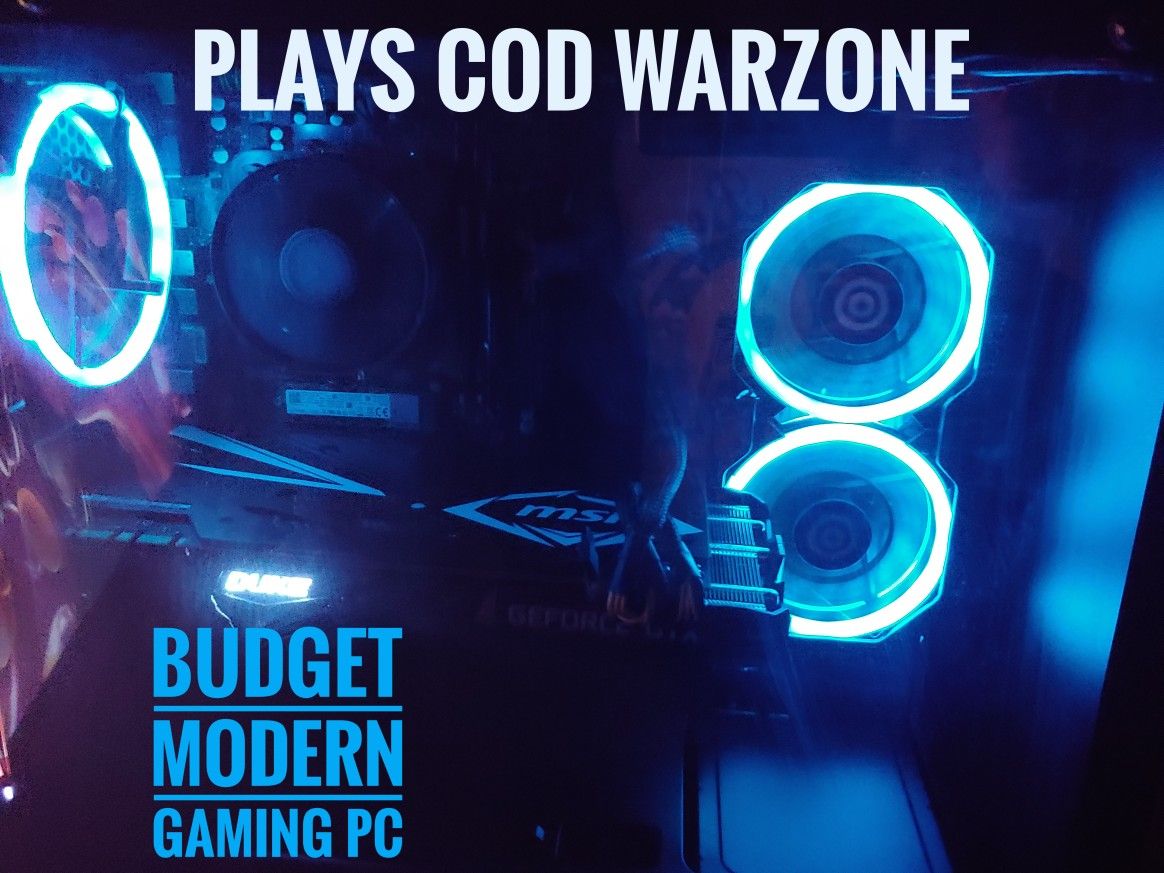 Play Modern Games PC Tower Computer, Ryzen 5 Pro 2400g Overclocked, GeForce 1070ti, 16gb DDR4, NVMe