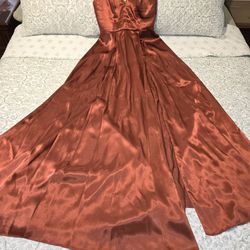 Cinnamon Satin Dress 