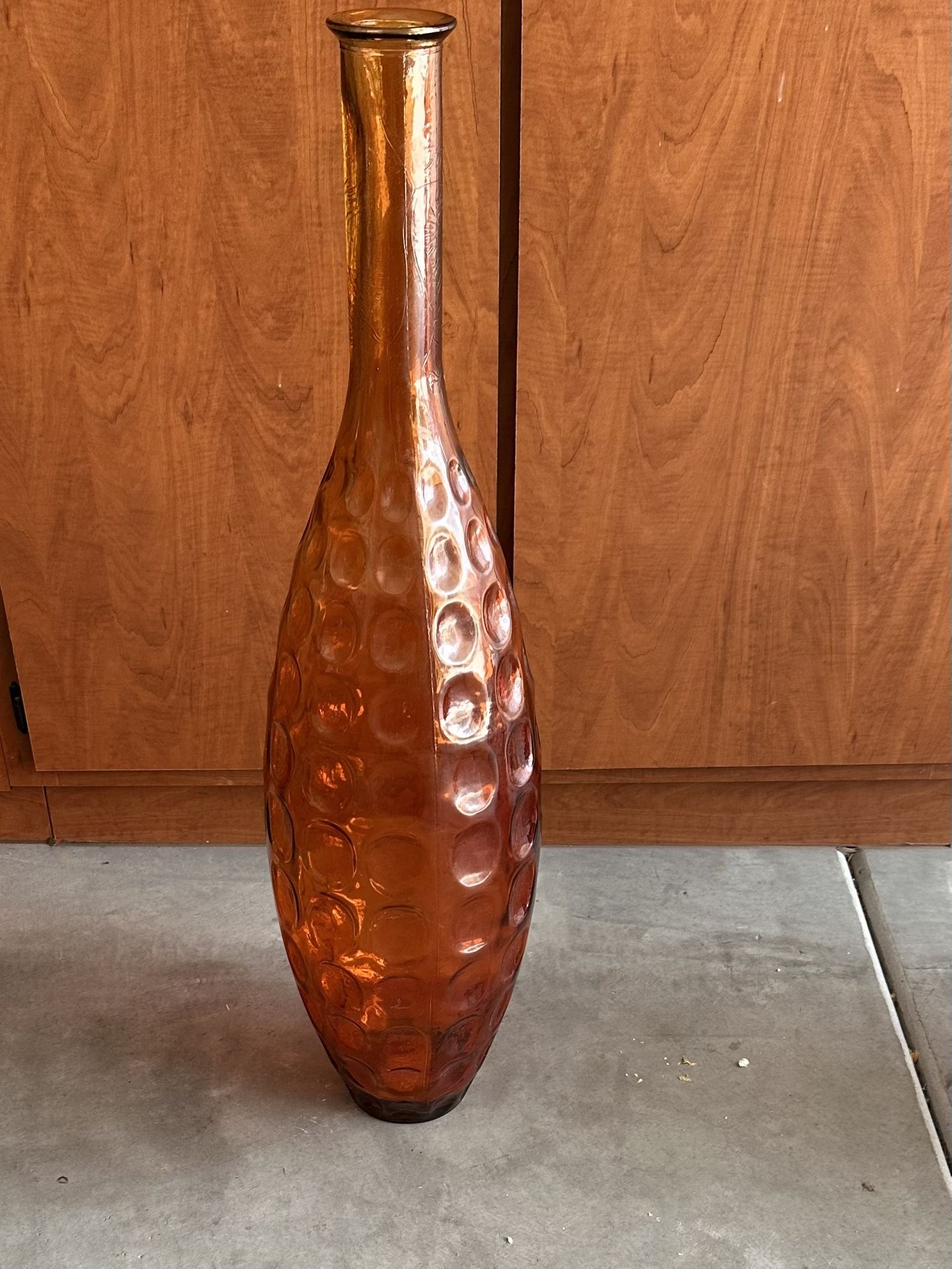 Large Orange Flower Vase
