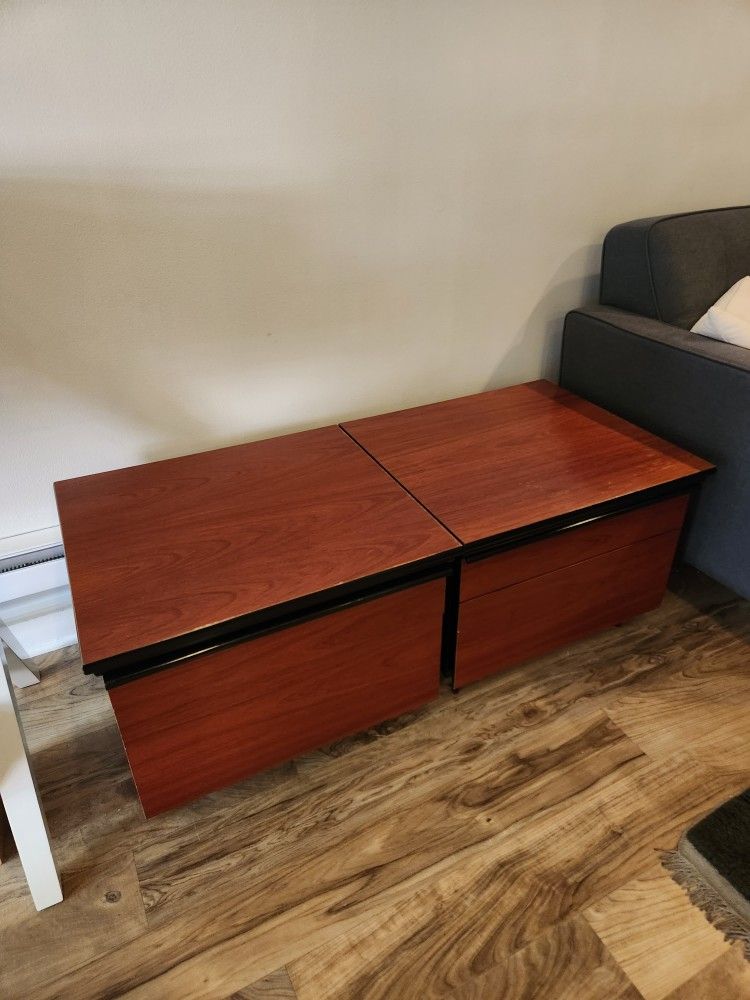 Matching Wood Side Tables With Drawers