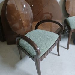 Cantoni Dining Set w/ 6 Chairs and Round Mirror w/ Inlays 