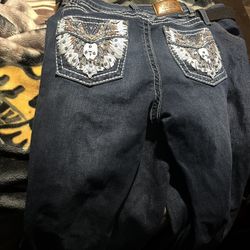 Los Angeles Boot Cut Jeans , Rhinestone design