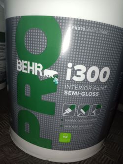 BEHR I300 interior paint semi-gloss white base