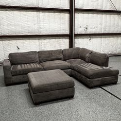 Kyra Fabric Sectional with Ottoman