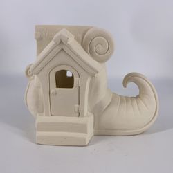 Trick or Treat Fairy Halloween Witches Boot Ceramic Bisque Ready to Paint